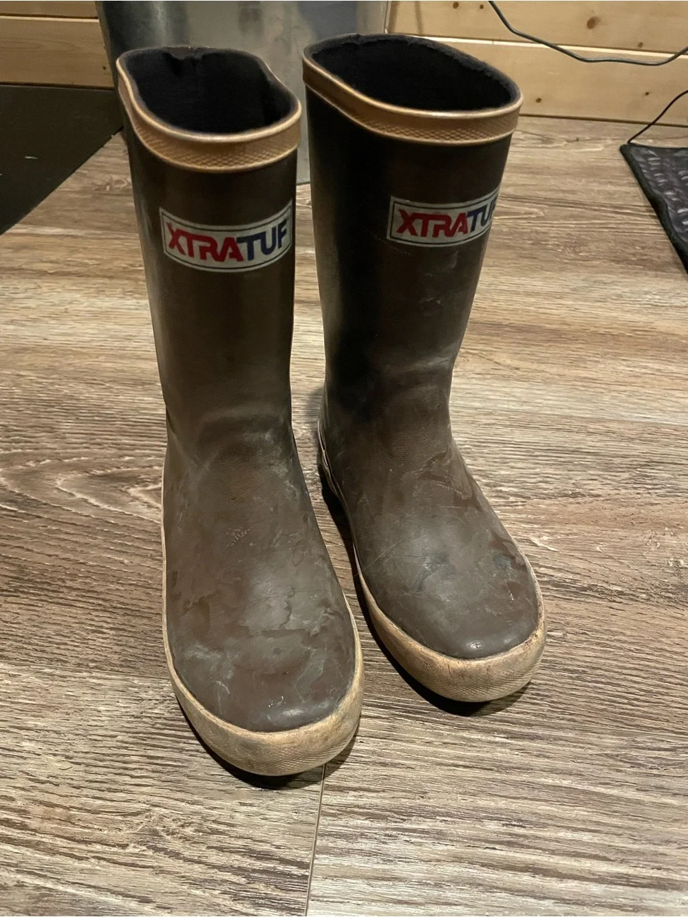Kids Brown Rubber Rain Boots xtratuf